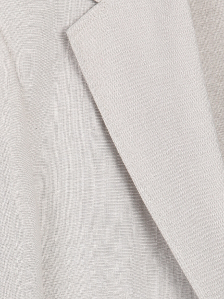 Taş Düz Modern Fit %100 Keten Ceket - 9