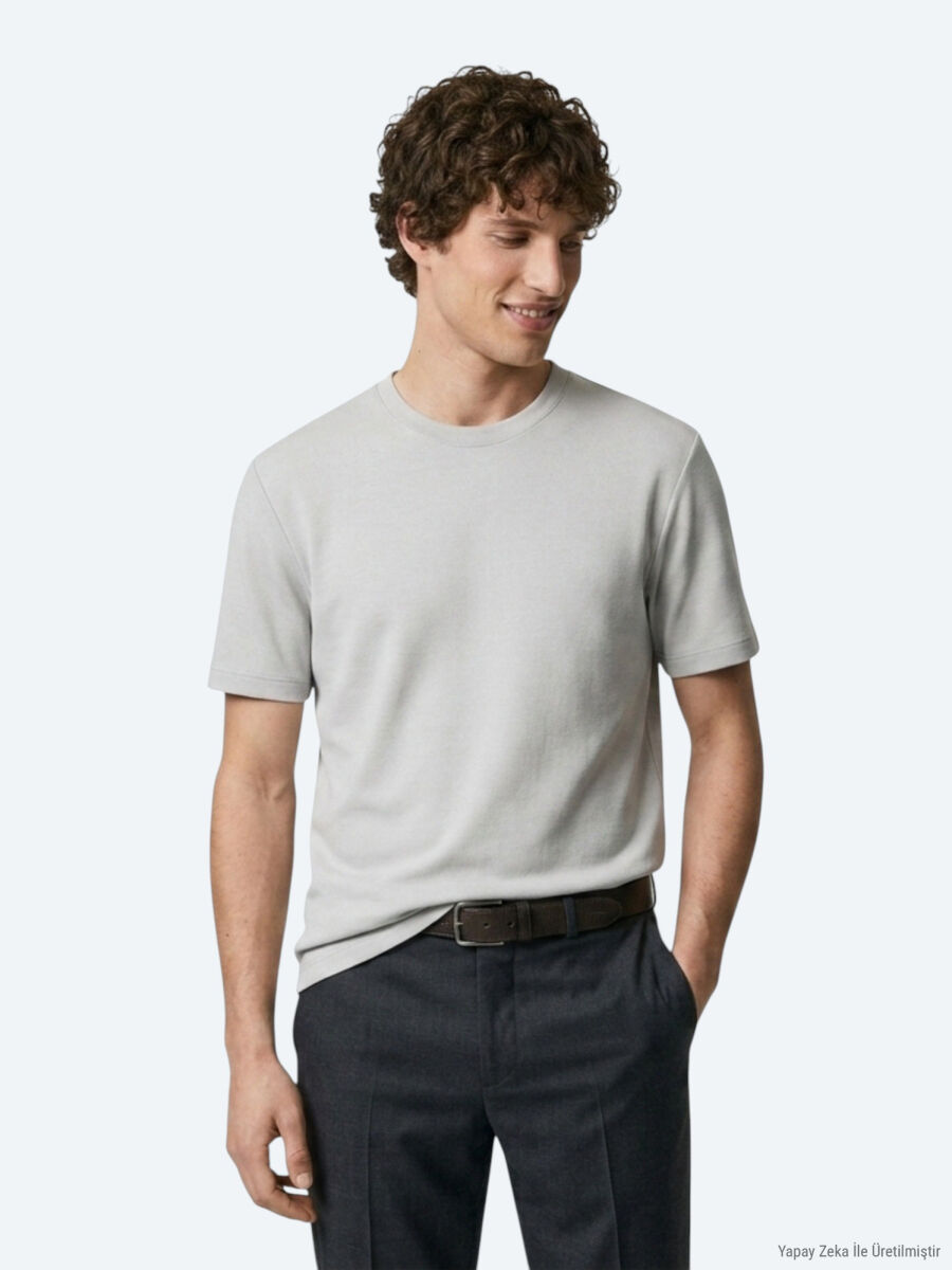 Taş Düz T-Shirt - 5