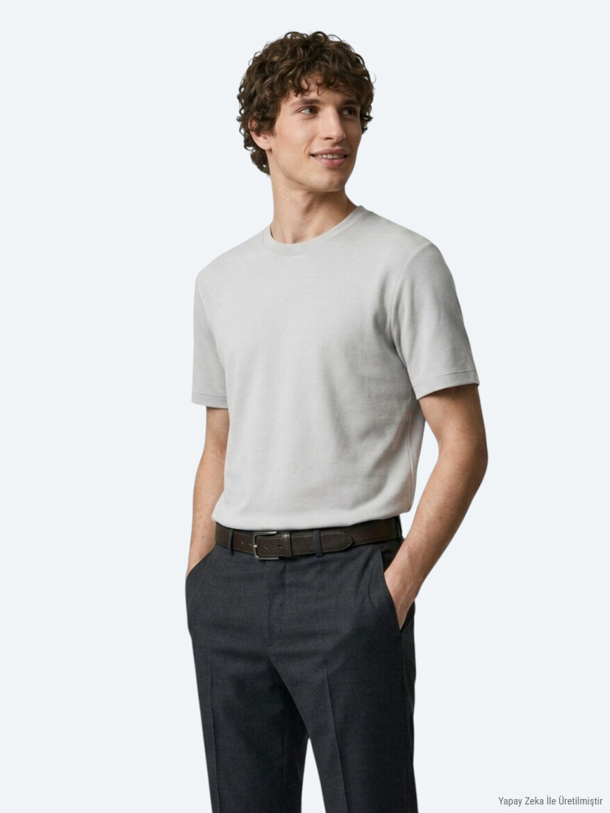 Taş Düz T-Shirt - 8