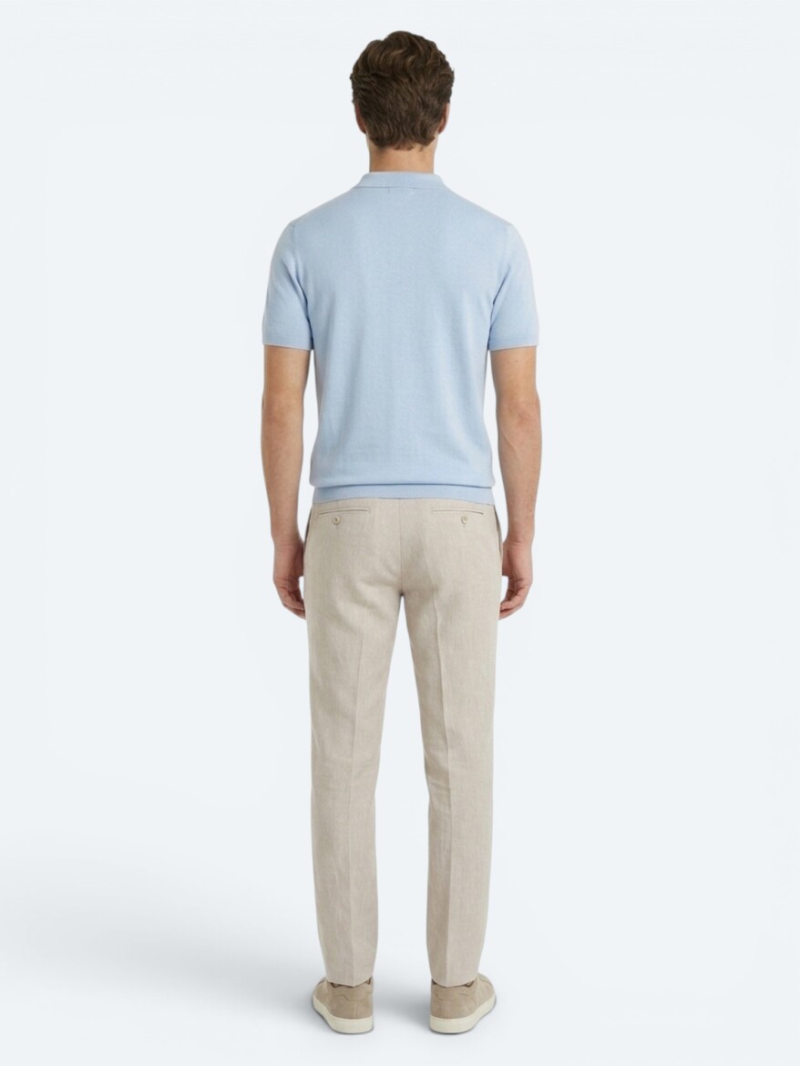 Taş Kumaş Relaxed Fit Casual Keten Karışımlı Pantolon - 5