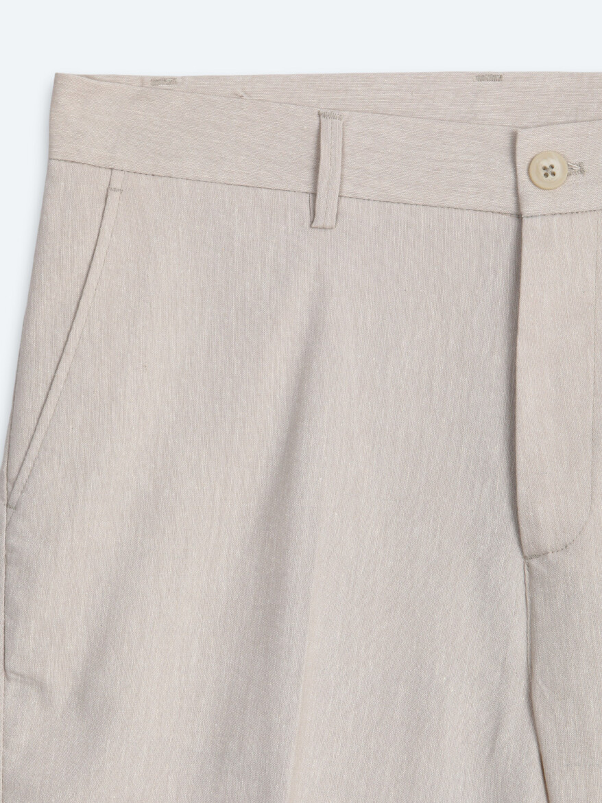 Taş Kumaş Relaxed Fit Casual Keten Karışımlı Pantolon - 7