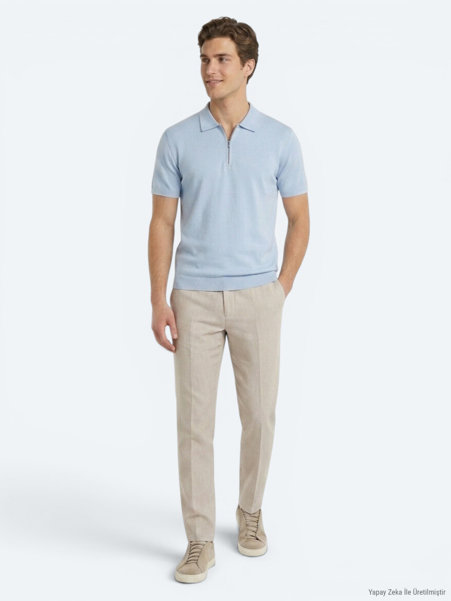 Taş Kumaş Relaxed Fit Casual Keten Karışımlı Pantolon - 3