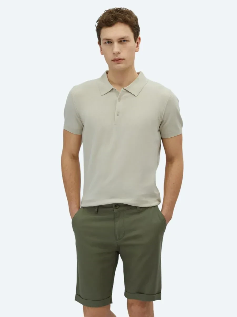 Taş Polo Yaka Düz Örgü Triko - 1
