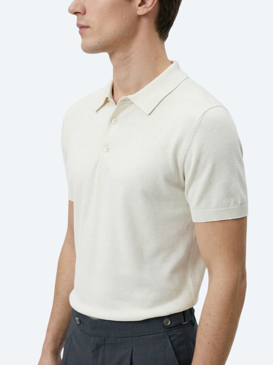 Taş Polo Yaka Düz Örgü Triko - 3