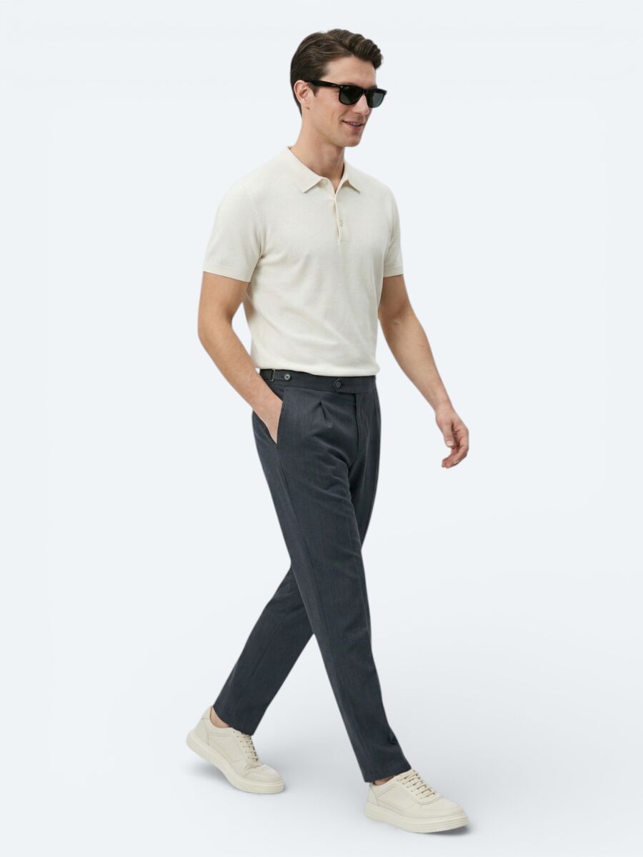 Taş Polo Yaka Düz Örgü Triko - 4