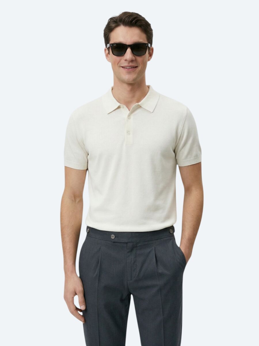 Taş Polo Yaka Düz Örgü Triko - 5