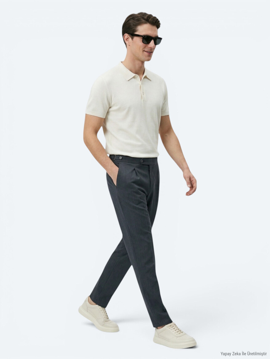 Taş Polo Yaka Düz Örgü Triko - 4