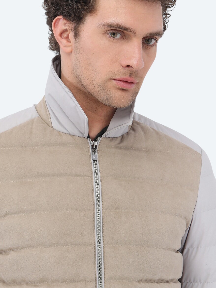 Taş Regular Fit Bebe Yaka Casual Dokuma Mont - 4