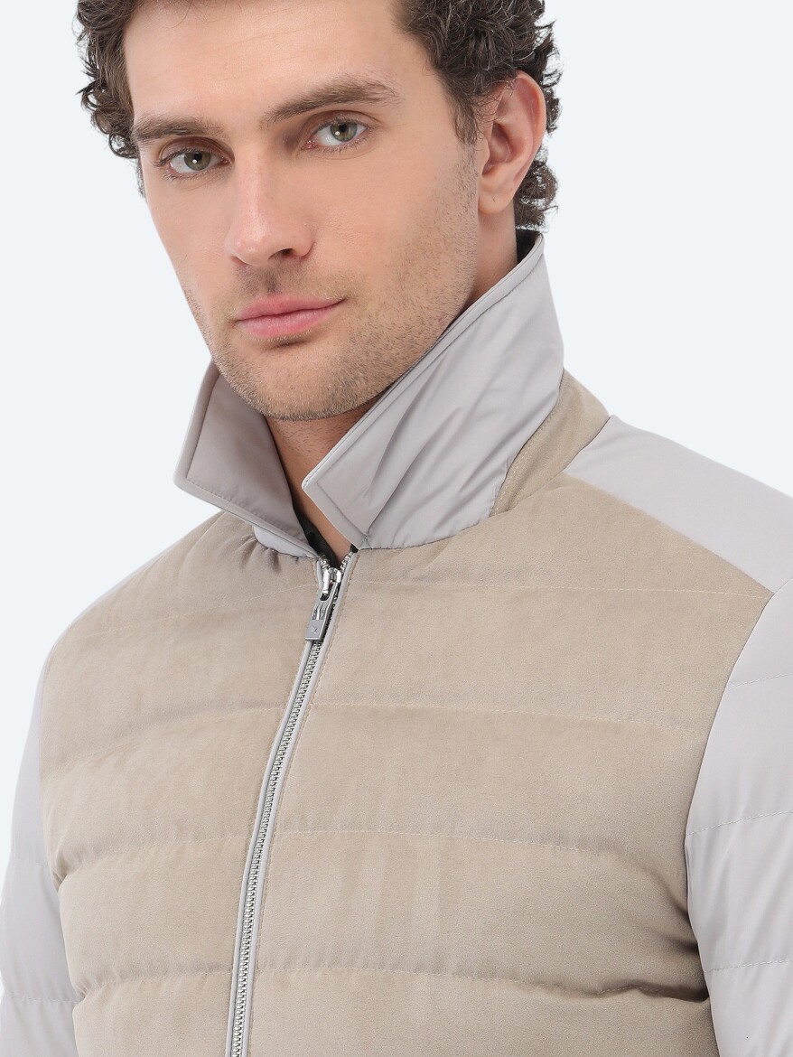 Taş Regular Fit Bebe Yaka Casual Dokuma Mont - 5