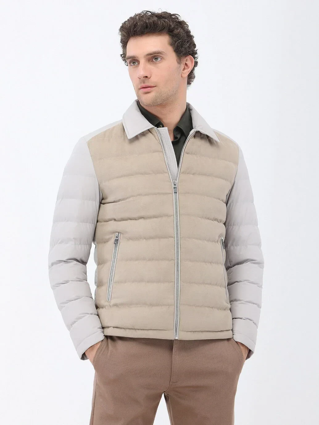 Taş Regular Fit Bebe Yaka Casual Dokuma Mont - 2