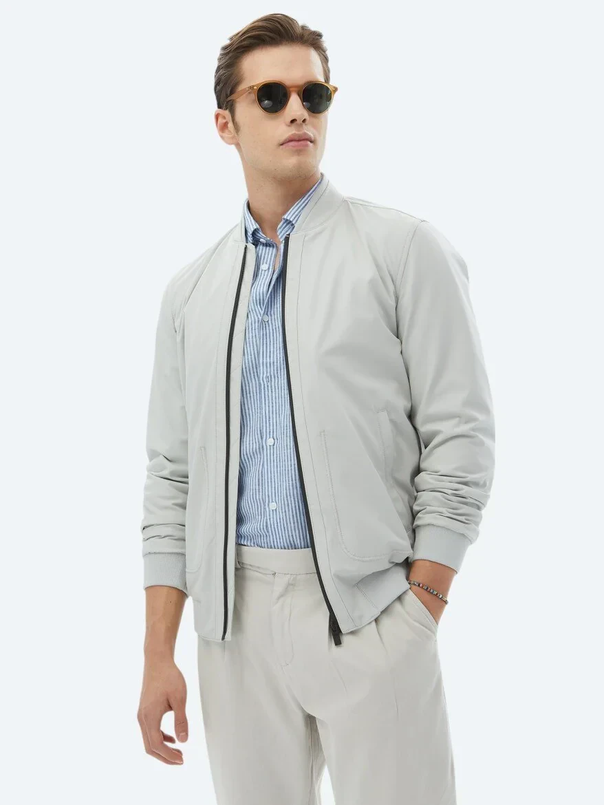 Taş Regular Fit Casual Dokuma Mont - 1