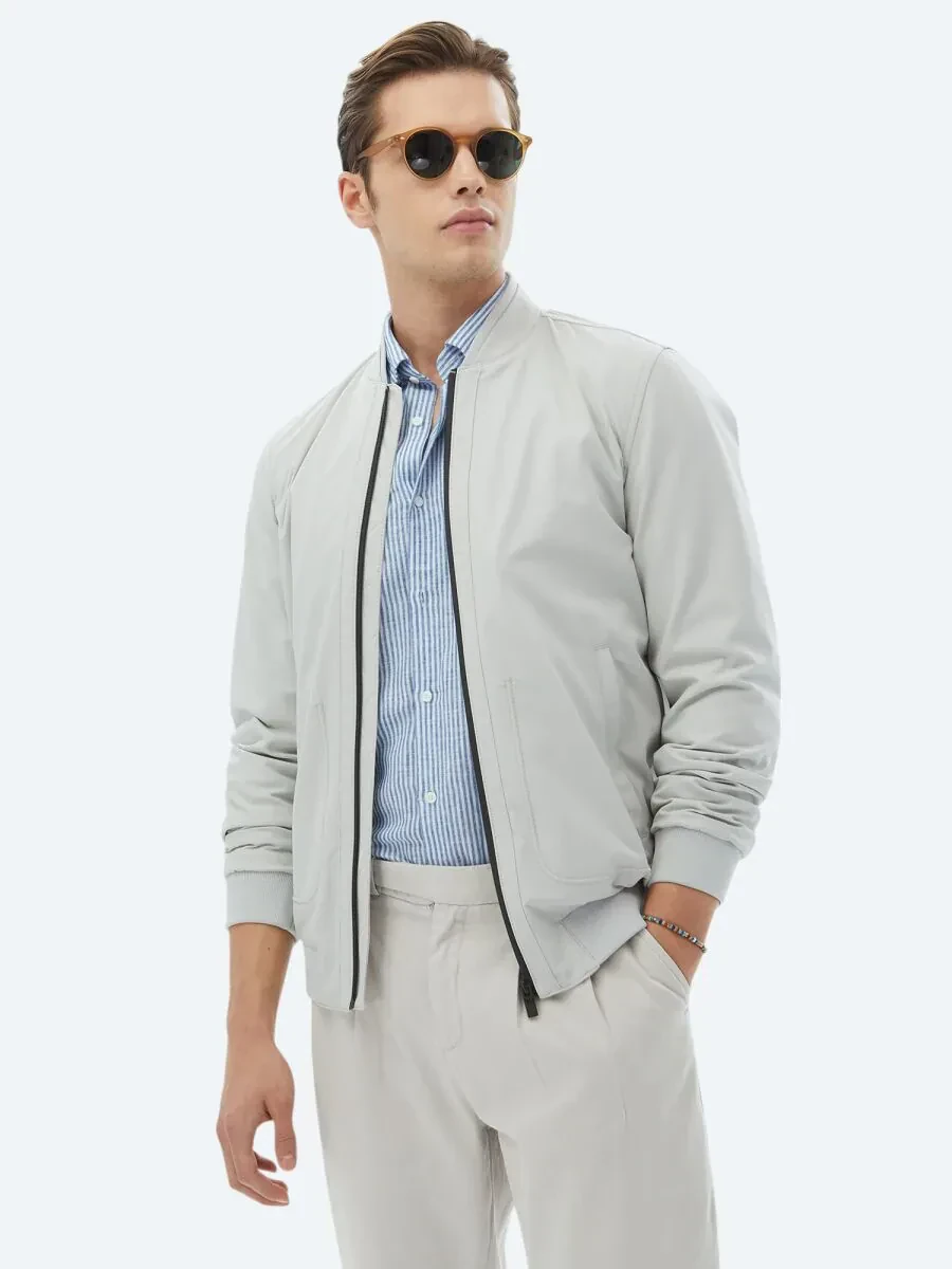Taş Regular Fit Casual Dokuma Mont - 1