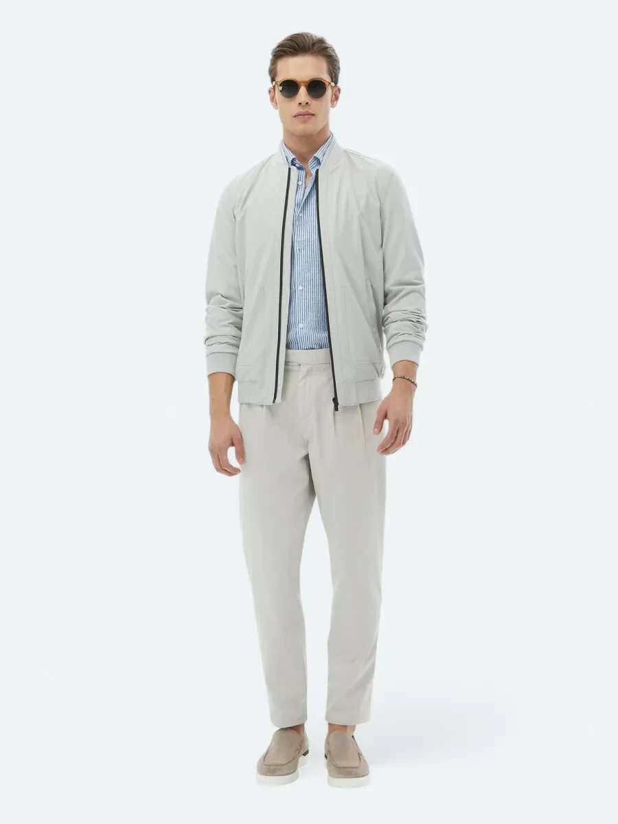 Taş Regular Fit Casual Dokuma Mont - 6