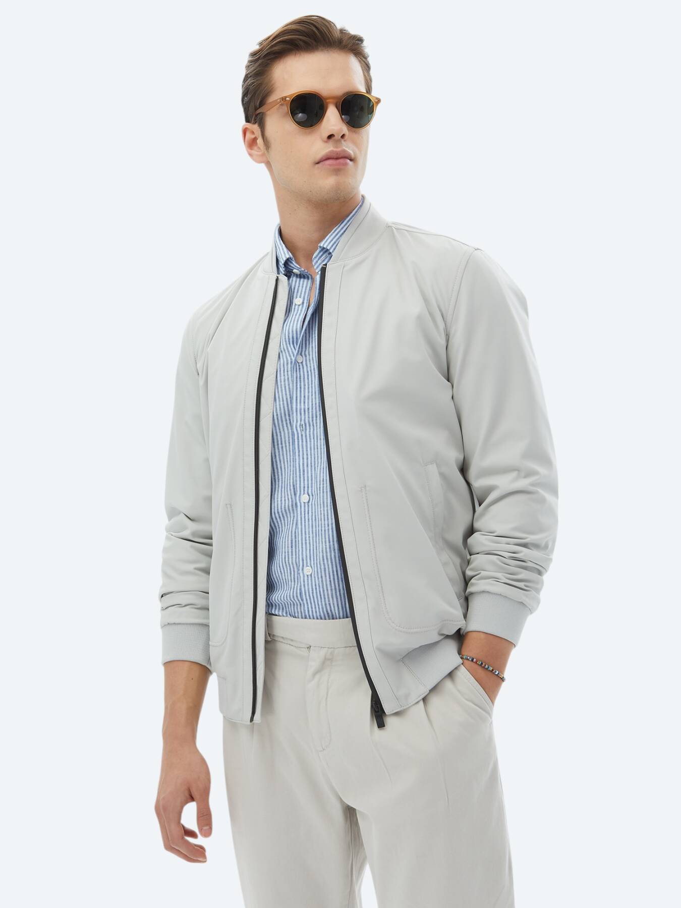 Taş Regular Fit Casual Dokuma Mont