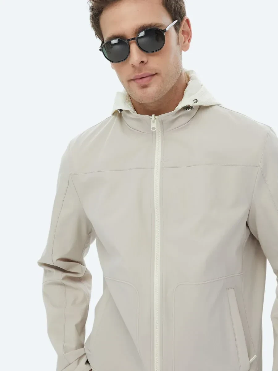 Taş Regular Fit Dik Yaka Casual Dokuma Çift Taraflı Mont - 4