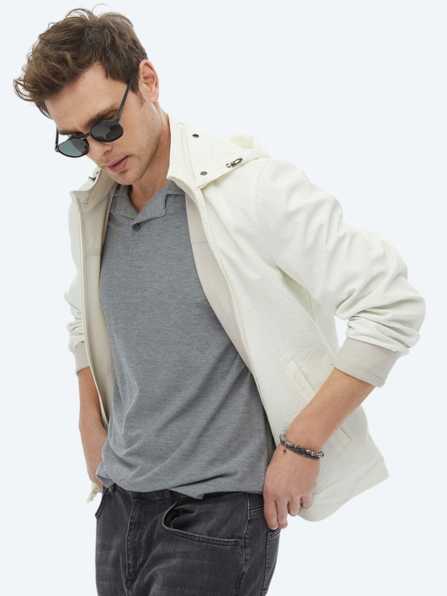 Taş Regular Fit Dik Yaka Casual Dokuma Çift Taraflı Mont - 2