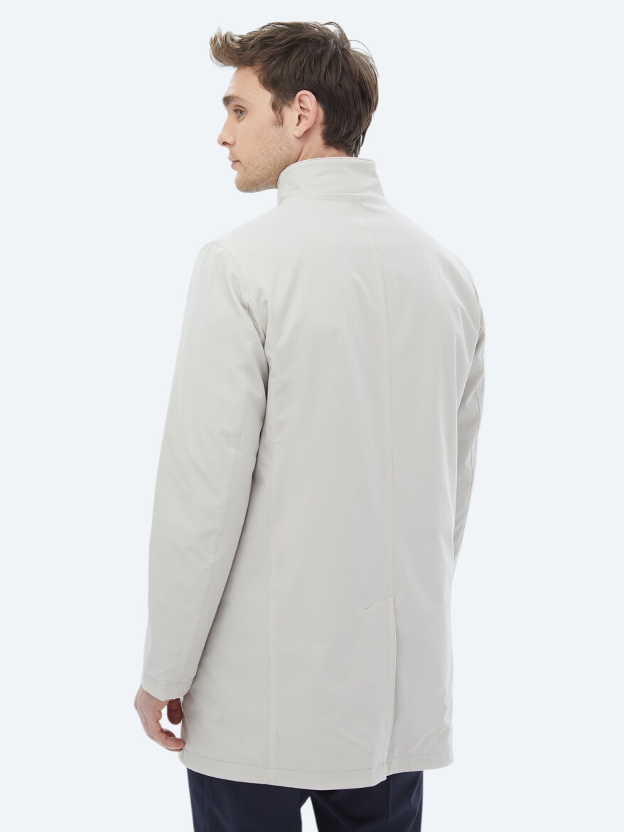Taş Regular Fit Dik Yaka Casual Dokuma Çift Taraflı Pardösü - 14