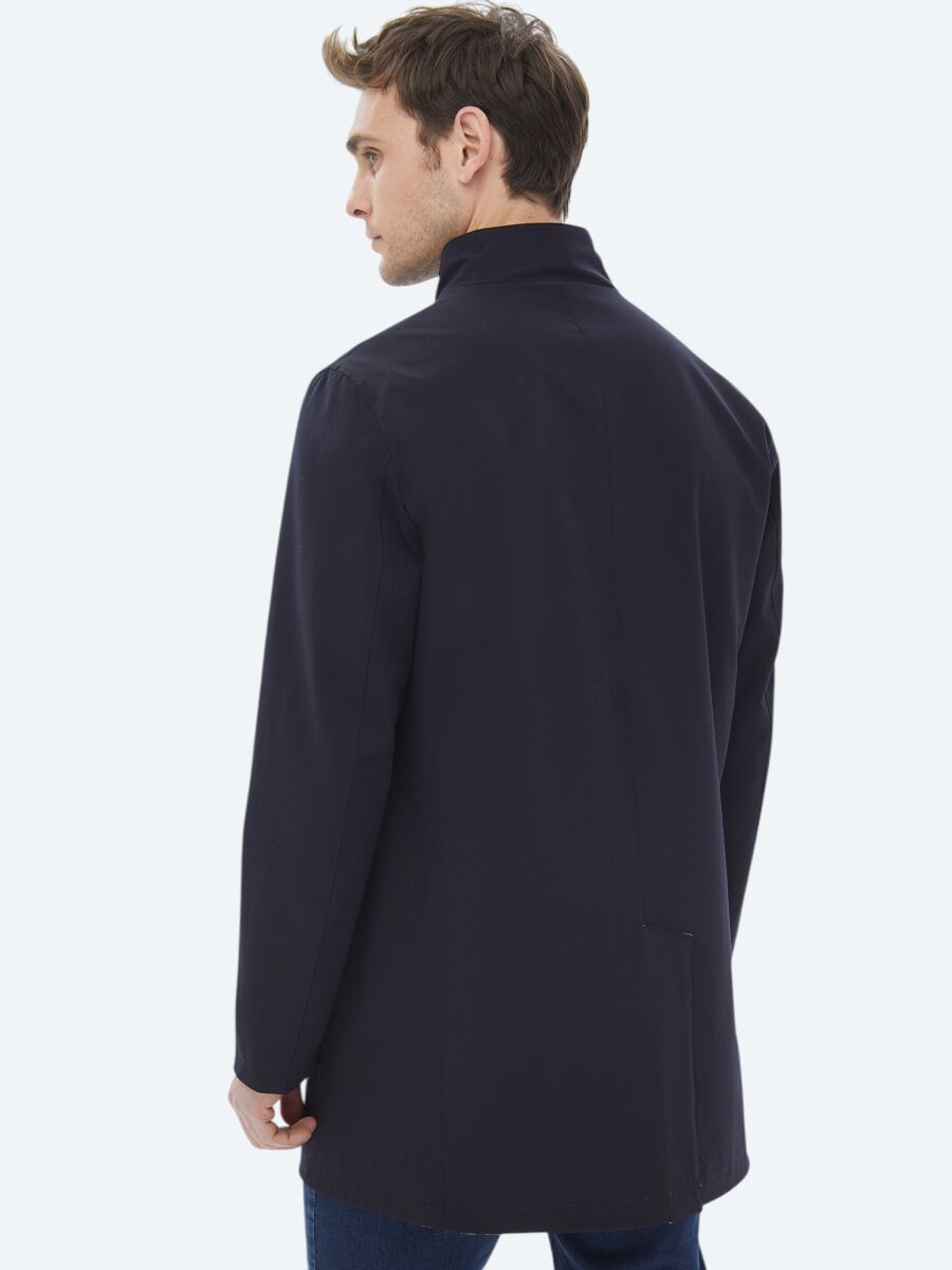 Taş Regular Fit Dik Yaka Casual Dokuma Çift Taraflı Pardösü - 17