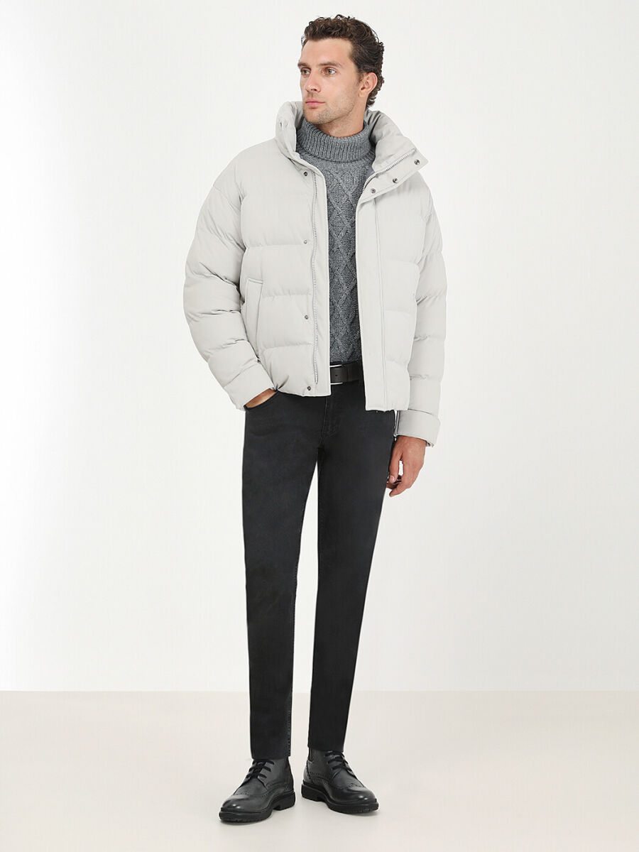 Taş Regular Fit Dik Yaka Casual Dokuma Mont - 2