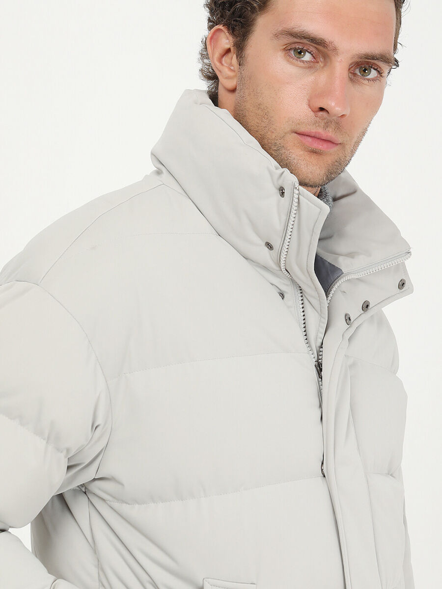 Taş Regular Fit Dik Yaka Casual Dokuma Mont - 4