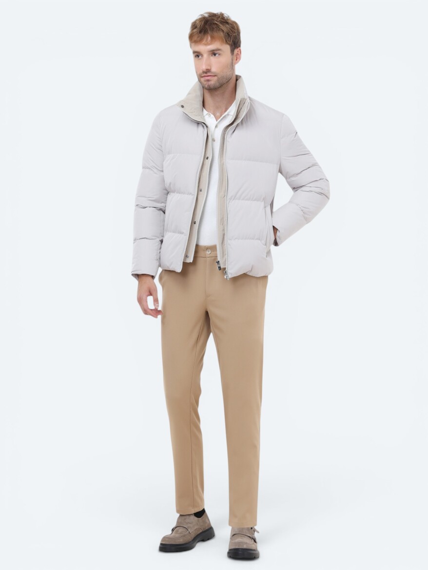 Taş Regular Fit Dik Yaka Casual Dokuma Mont - 2