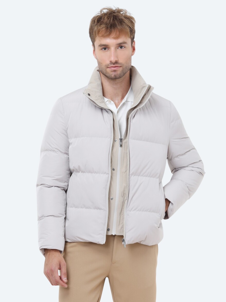 Taş Regular Fit Dik Yaka Casual Dokuma Mont - 3