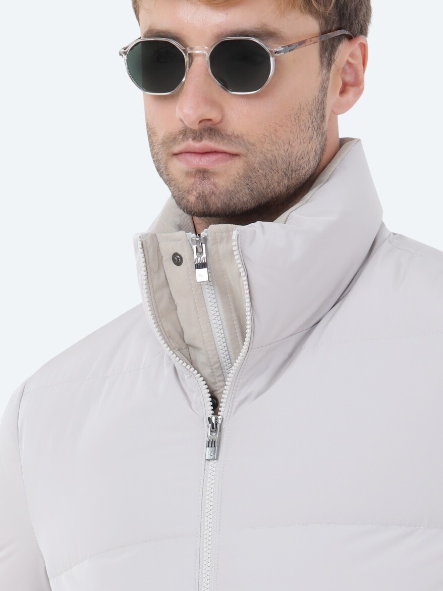 Taş Regular Fit Dik Yaka Casual Dokuma Mont - 4