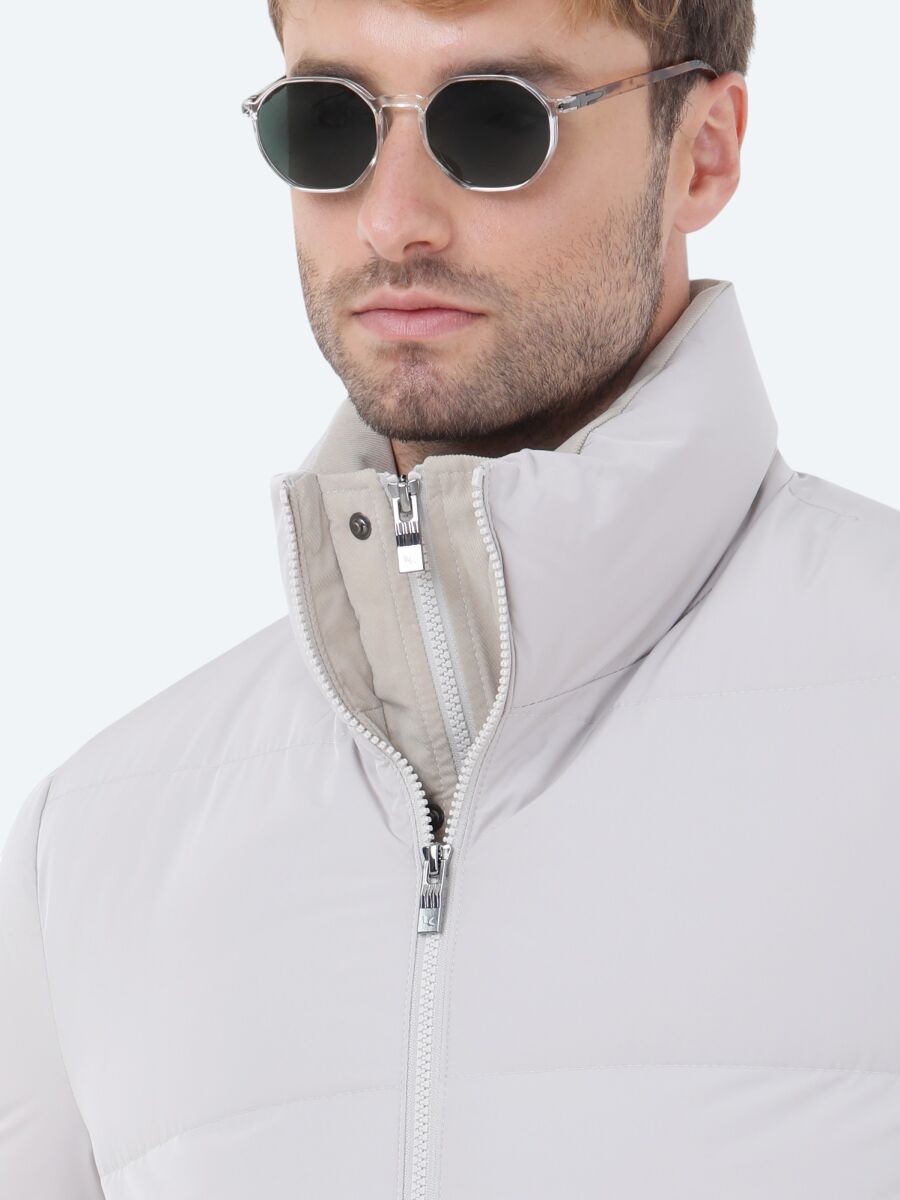 Taş Regular Fit Dik Yaka Casual Dokuma Mont - 4