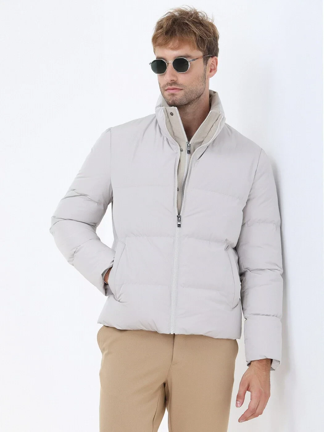 Taş Regular Fit Dik Yaka Casual Dokuma Mont - 1