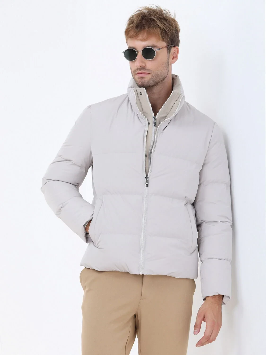Taş Regular Fit Dik Yaka Casual Dokuma Mont - 1