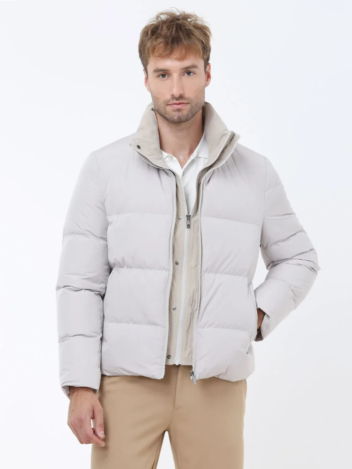 Taş Regular Fit Dik Yaka Casual Dokuma Mont - 3