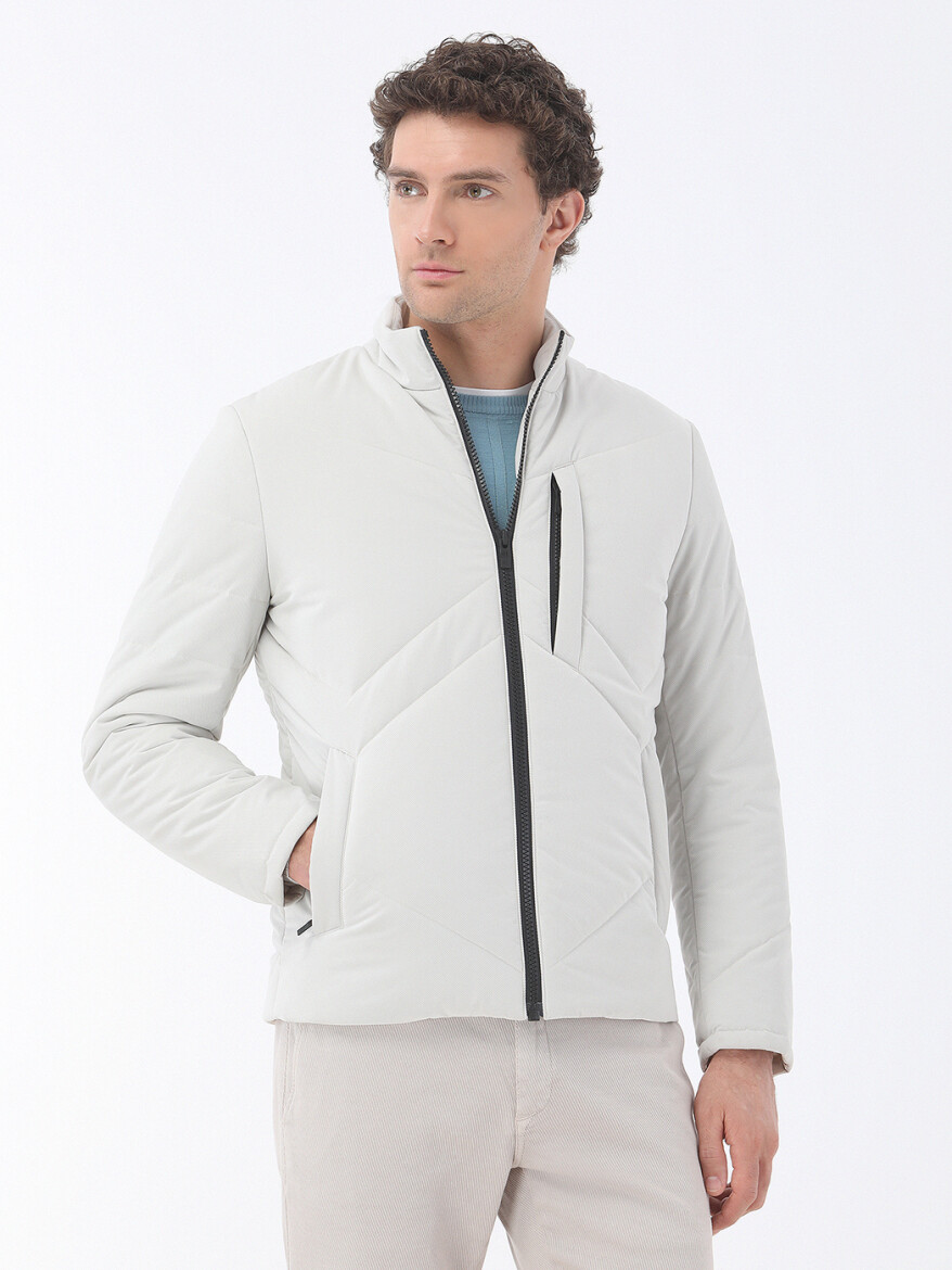 Taş Regular Fit Dik Yaka Casual Dokuma Mont - 1