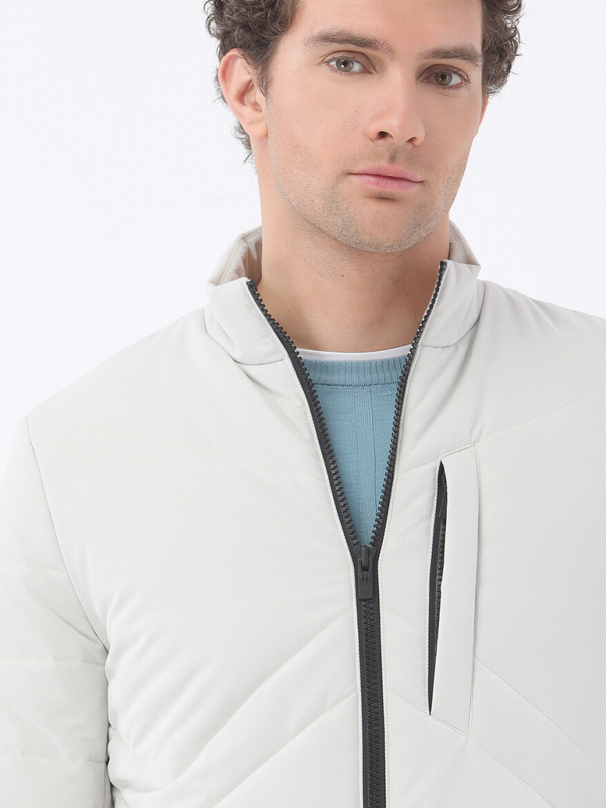 Taş Regular Fit Dik Yaka Casual Dokuma Mont - 4