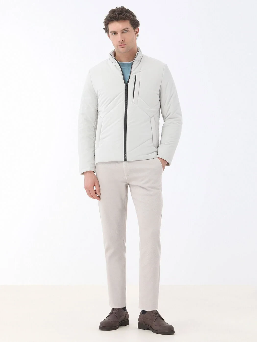 Taş Regular Fit Dik Yaka Casual Dokuma Mont - 2