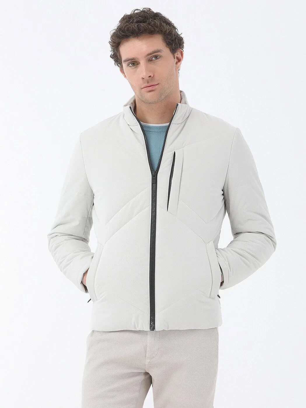 Taş Regular Fit Dik Yaka Casual Dokuma Mont - 3