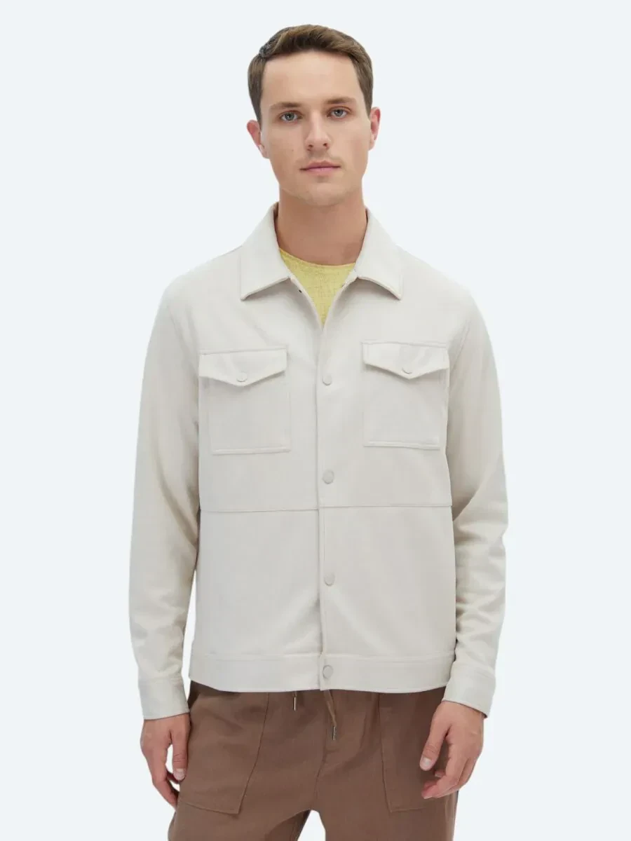 Taş Regular Fit Gömlek Yaka Casual Dokuma Mont - 3