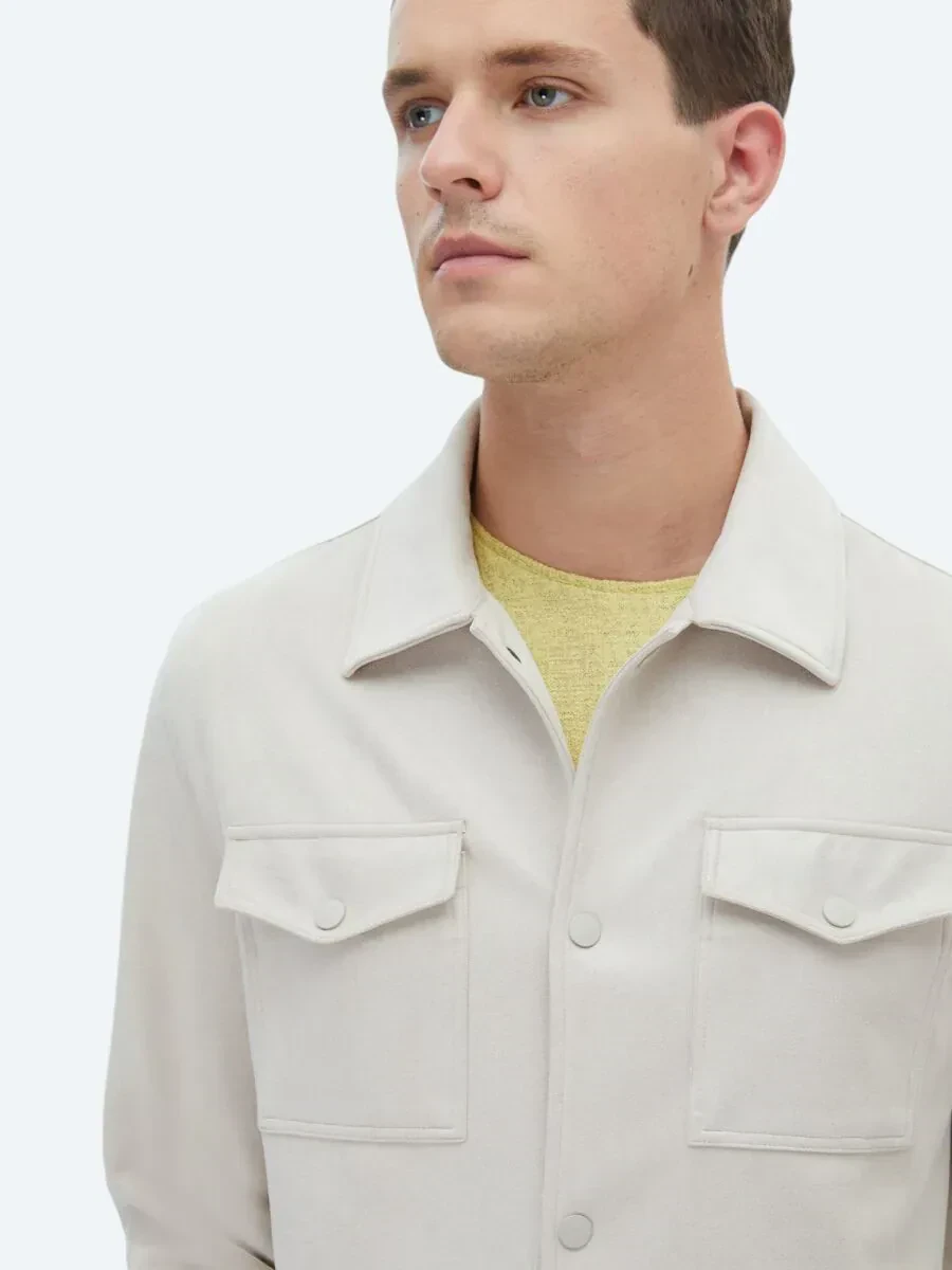 Taş Regular Fit Gömlek Yaka Casual Dokuma Mont - 5