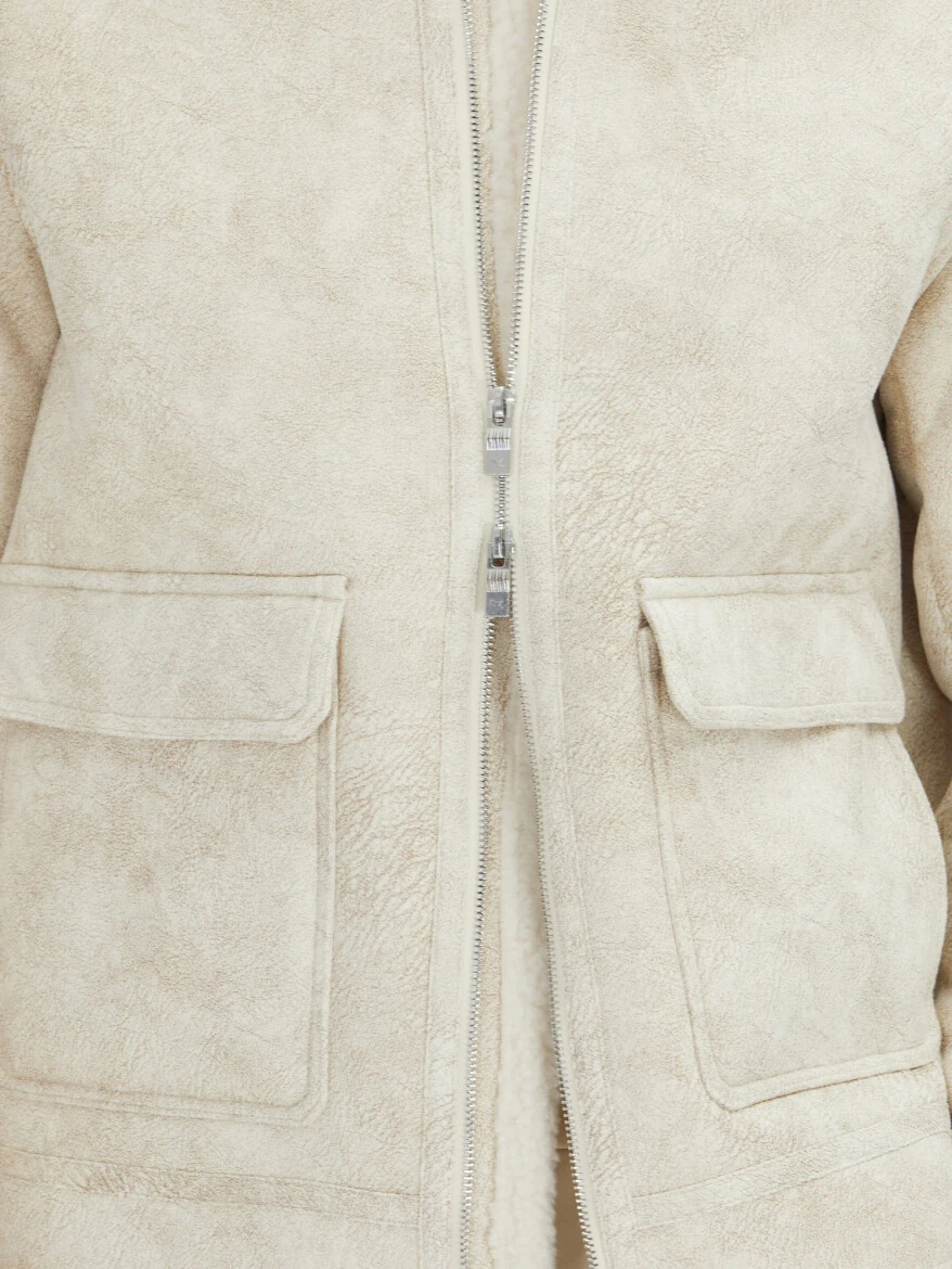 Taş Regular Fit Gömlek Yaka Casual Dokuma Mont - 5