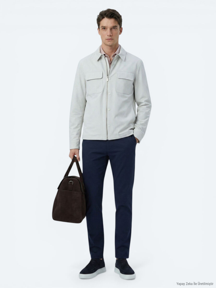 Taş Regular Fit Gömlek Yaka Casual Dokuma Mont - 1
