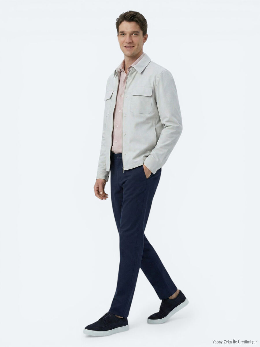 Taş Regular Fit Gömlek Yaka Casual Dokuma Mont - 3