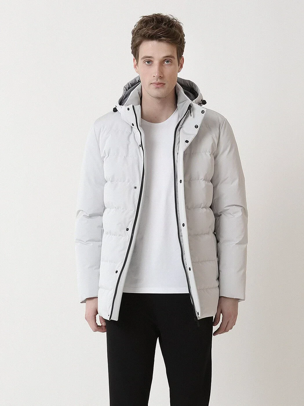 Taş Regular Fit Kapüşonlu Casual Dokuma Kaban - 3