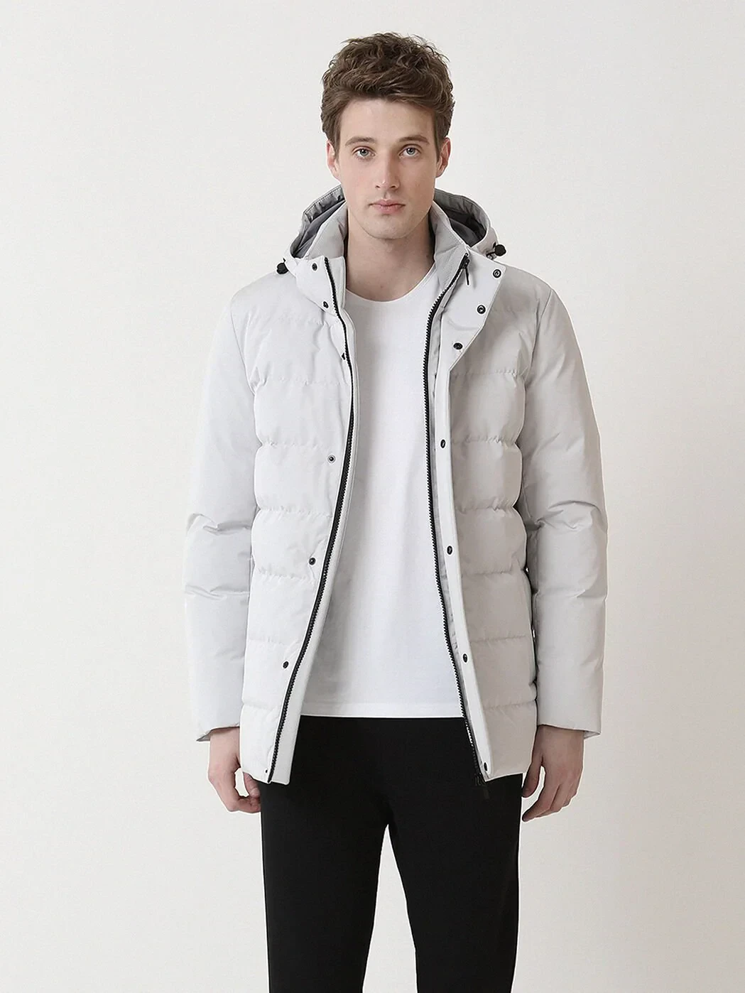 Taş Regular Fit Kapüşonlu Casual Dokuma Kaban - 3