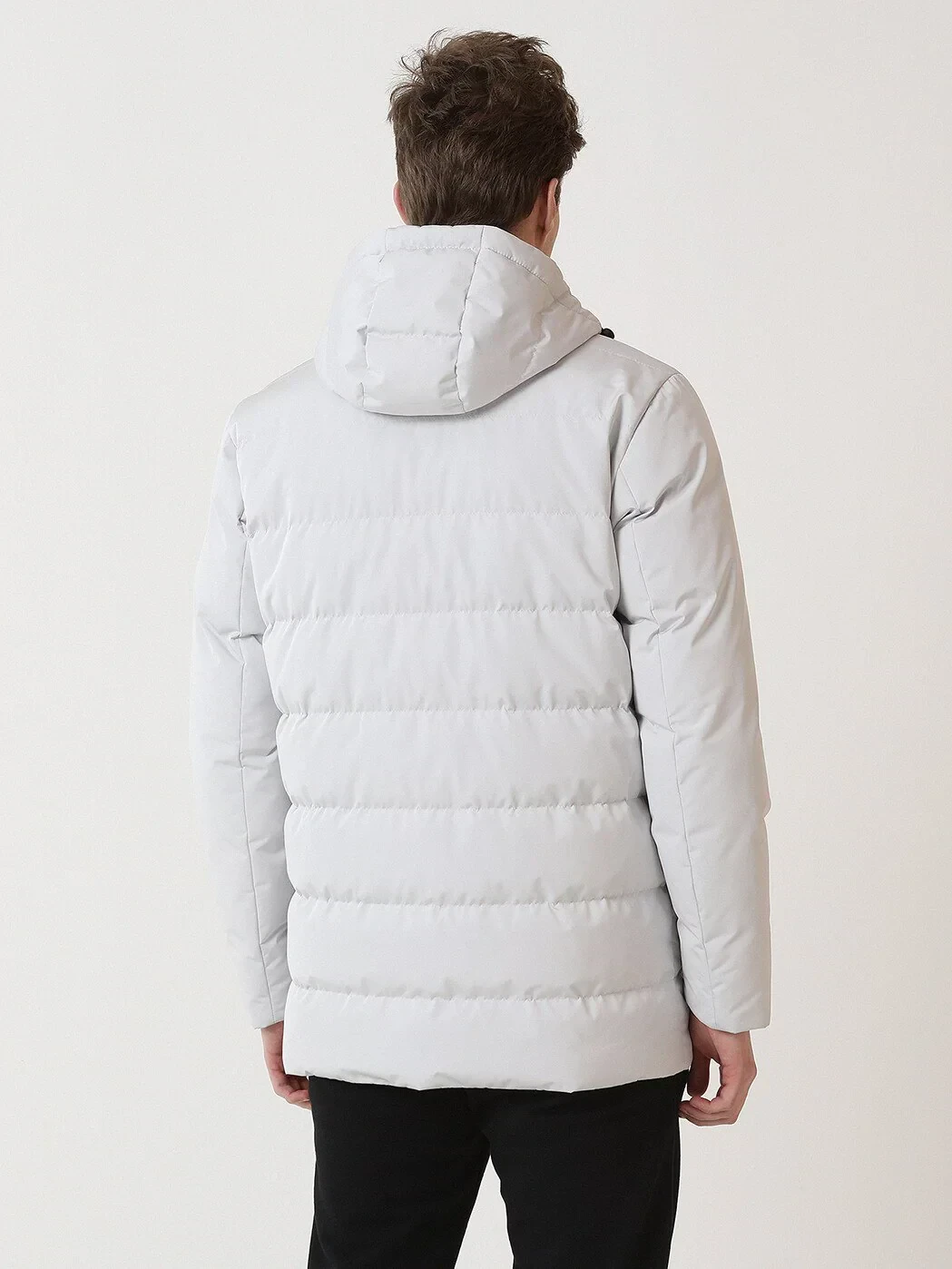 Taş Regular Fit Kapüşonlu Casual Dokuma Kaban - 6