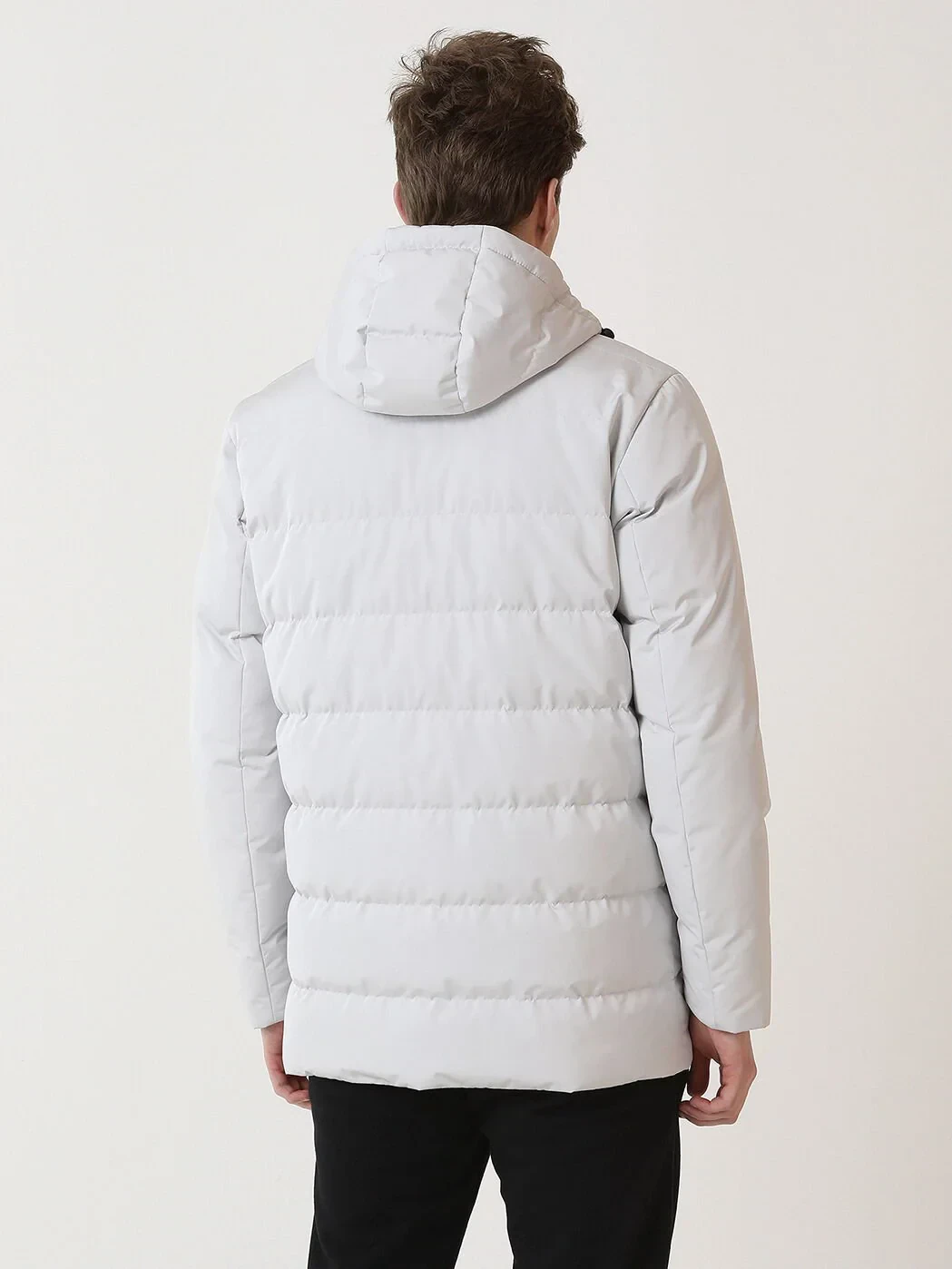 Taş Regular Fit Kapüşonlu Casual Dokuma Kaban - 6