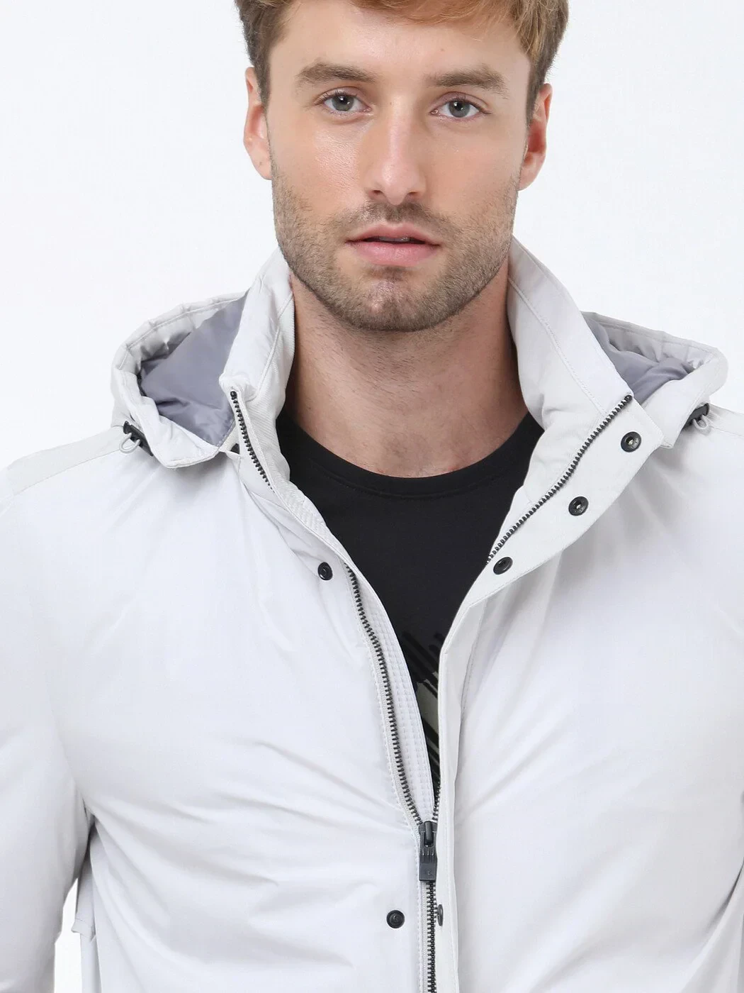 Taş Regular Fit Kapüşonlu Casual Dokuma Kaban - 3