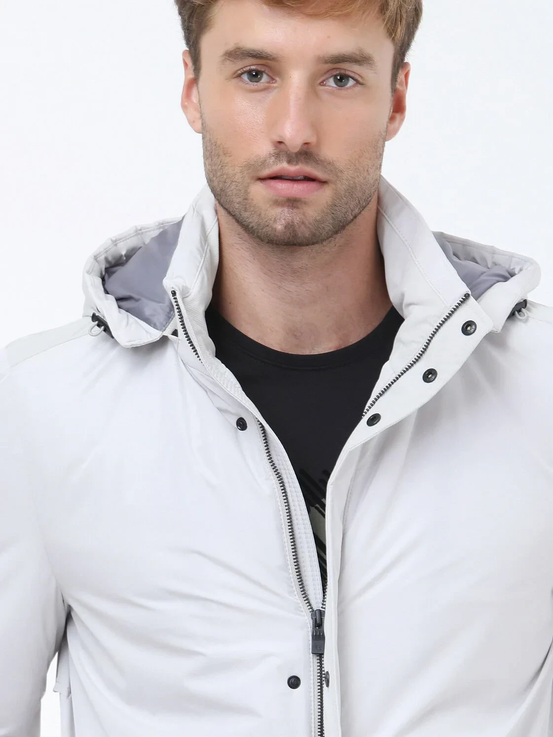 Taş Regular Fit Kapüşonlu Casual Dokuma Kaban - 3