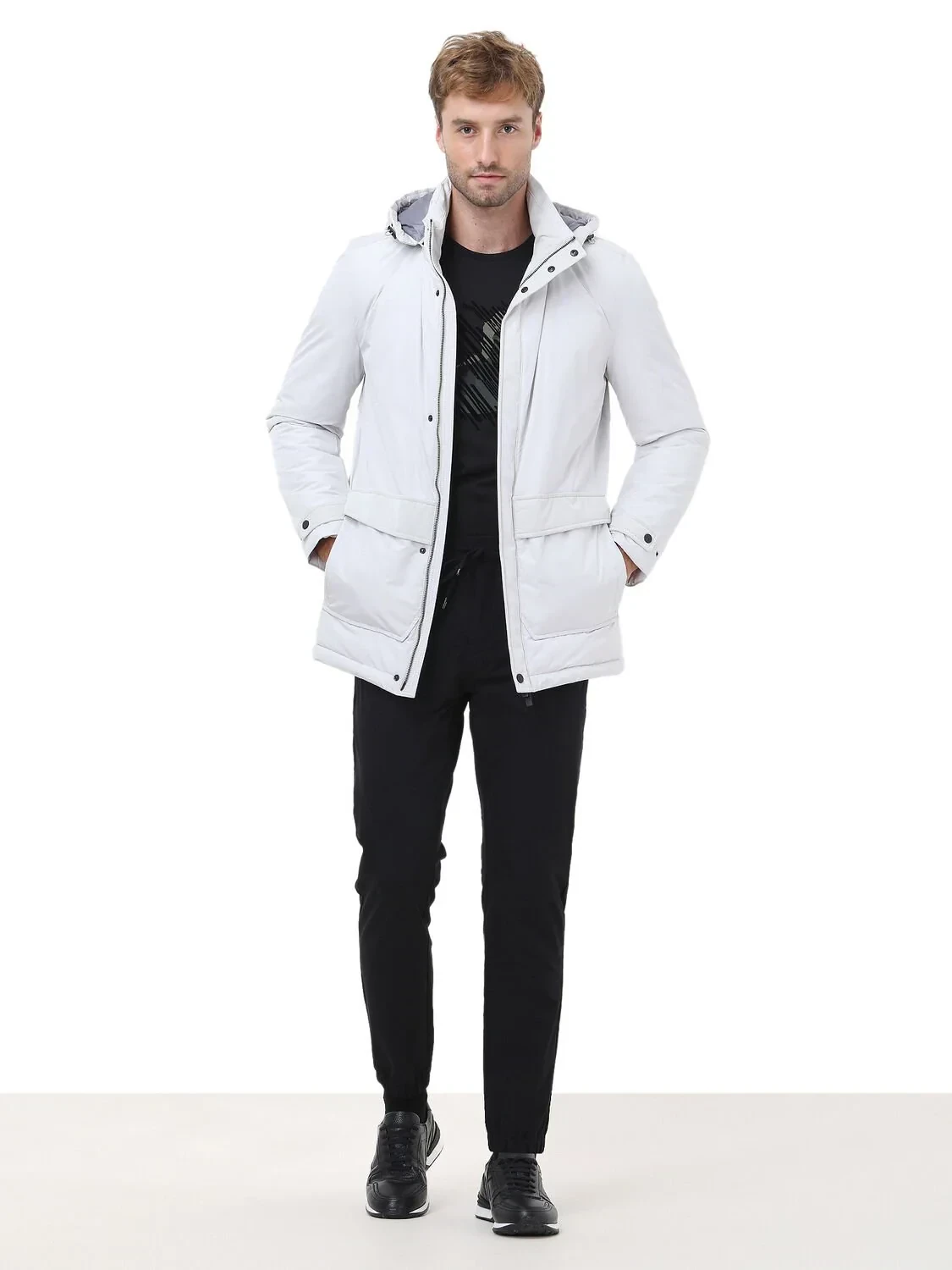 Taş Regular Fit Kapüşonlu Casual Dokuma Kaban - 4