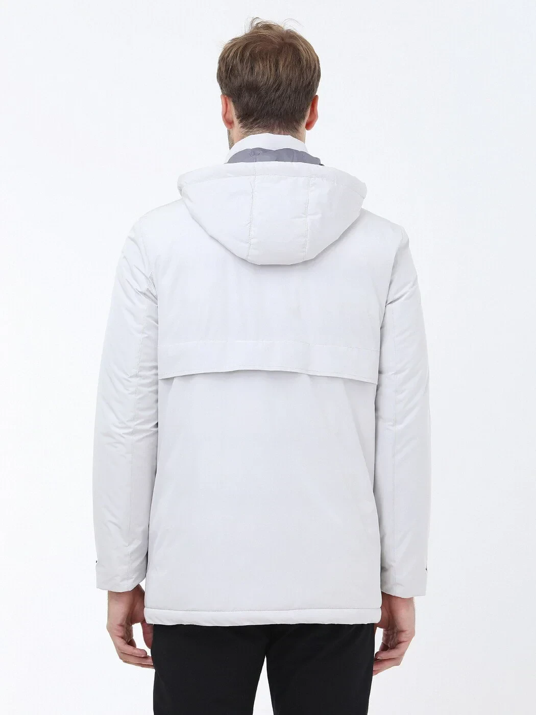 Taş Regular Fit Kapüşonlu Casual Dokuma Kaban - 7