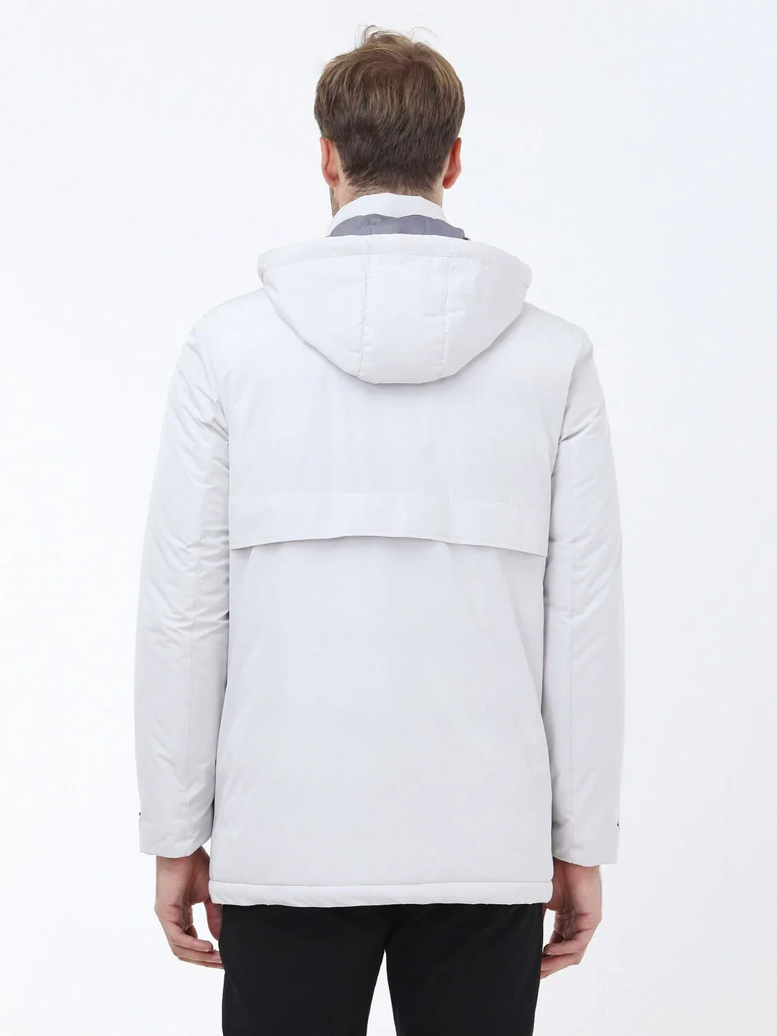 Taş Regular Fit Kapüşonlu Casual Dokuma Kaban - 7
