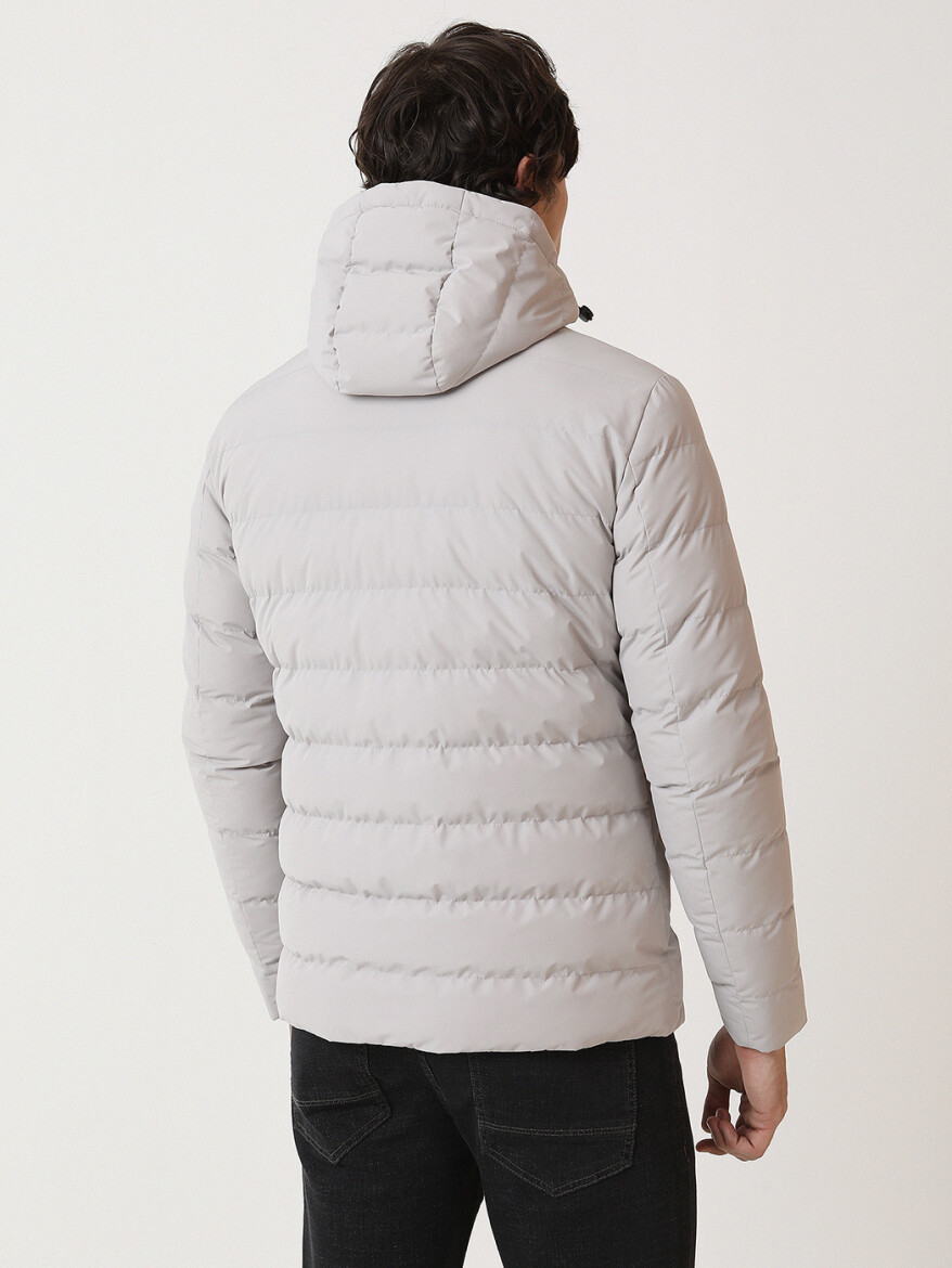 Taş Regular Fit Kapüşonlu Casual Dokuma Mont - 5